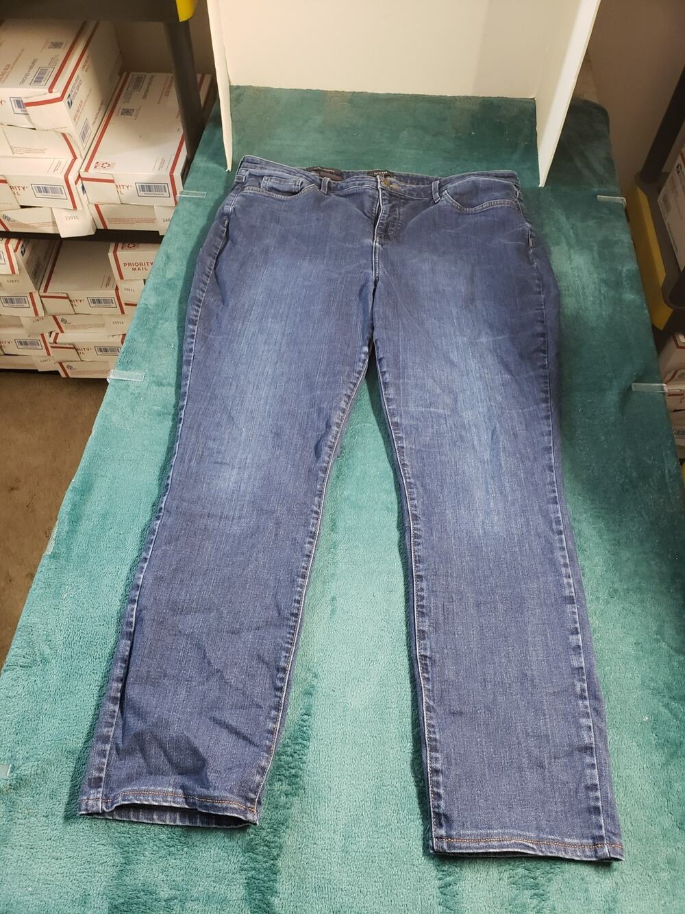 NYDJ Jeans Size 18 Women Blue Stretch Pants Plus Mid Rise Alina Jegging USA